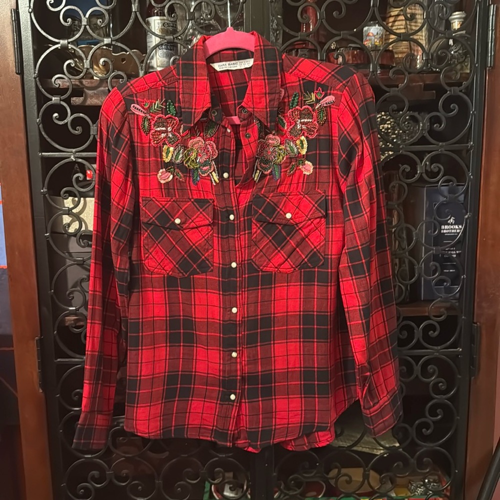 Zara small tweed shirt